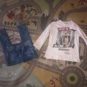 Zara Boys ”Lion” Shirt and ”Basic”  Skinny Jeans
